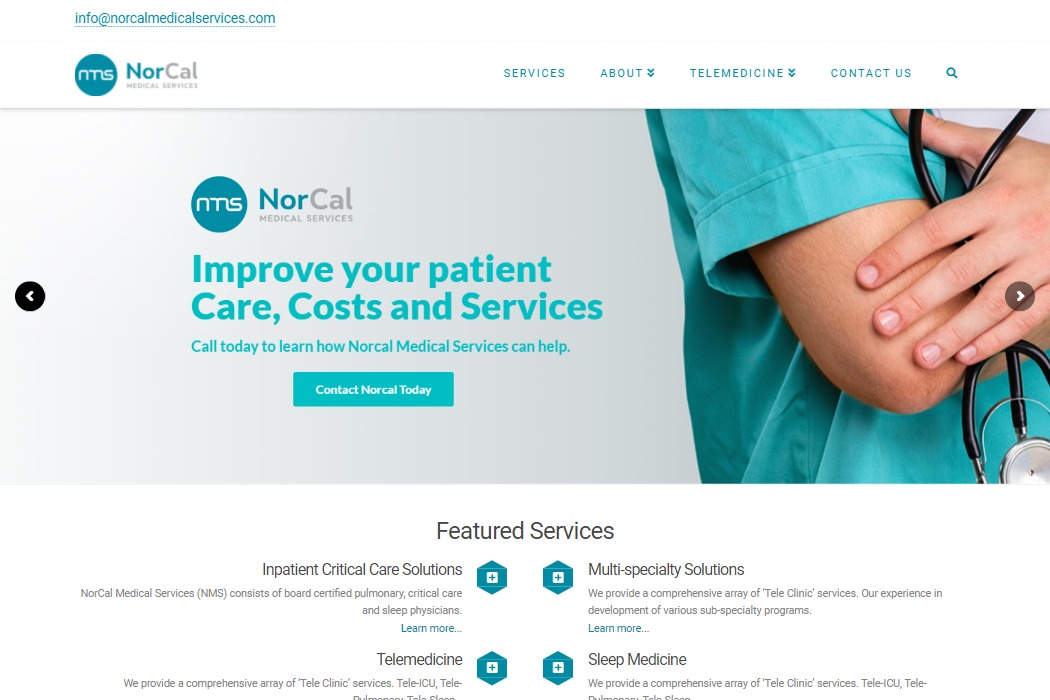 Screenshot of NorCal Medical Services website design