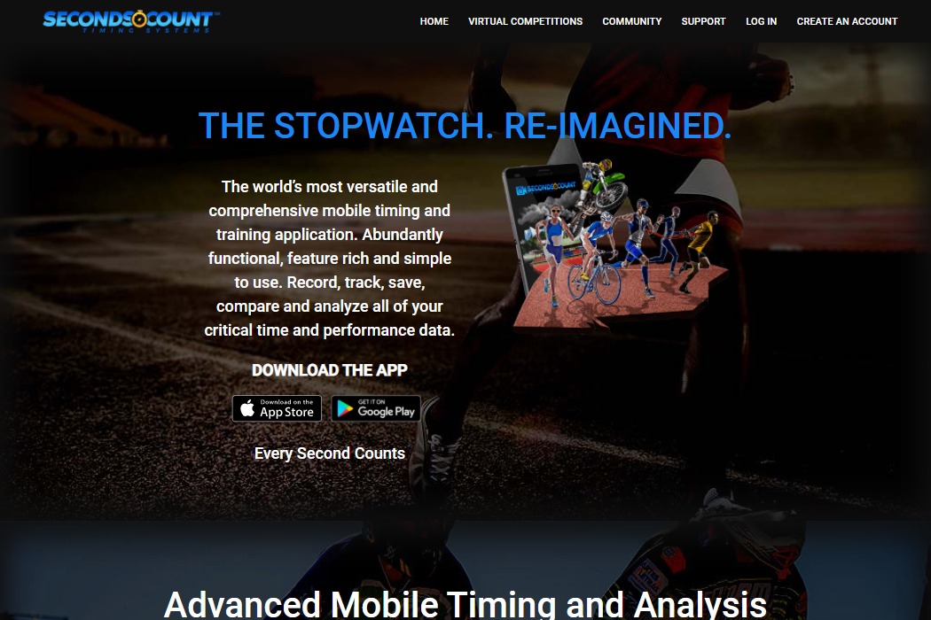 Screenshot of SecondsCount website design