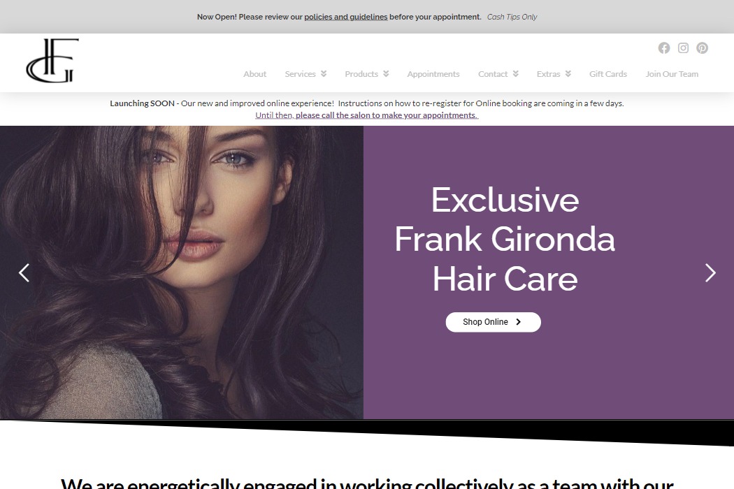 Screenshot of Frank Gironda website design