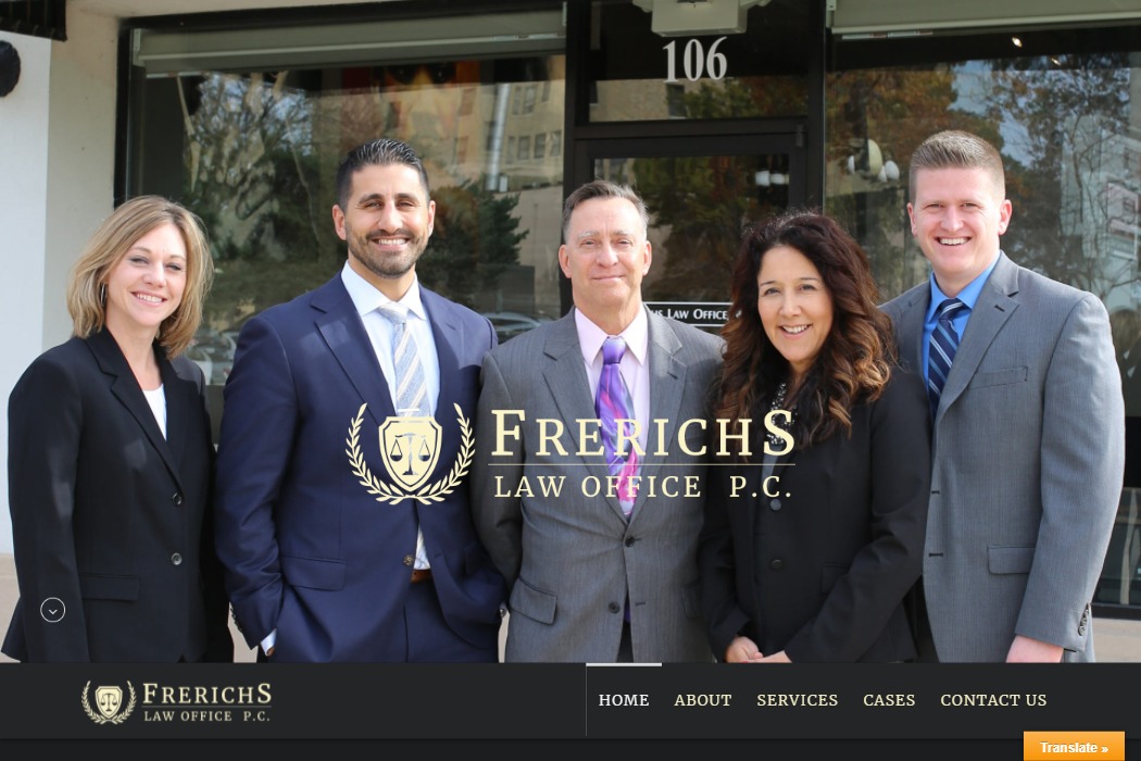 Screenshot of Frerichs Law Office P.C. website design