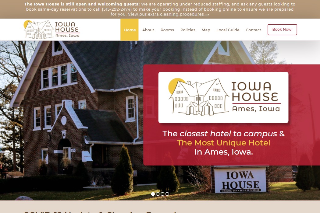Screenshot of the Iowa House website design