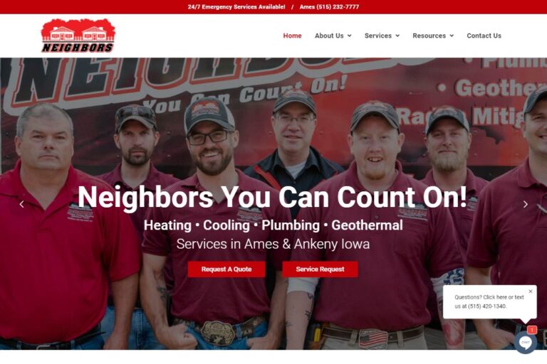 Screenshot of Neighbors website design