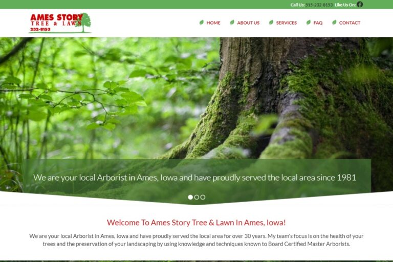 Screenshot of Ames Story Tree & Lawn website