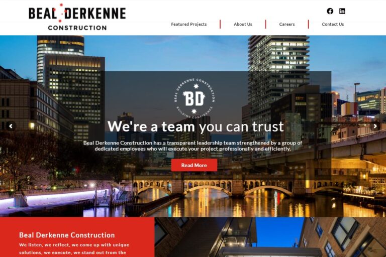 Screenshot of Beal Derkenne website design