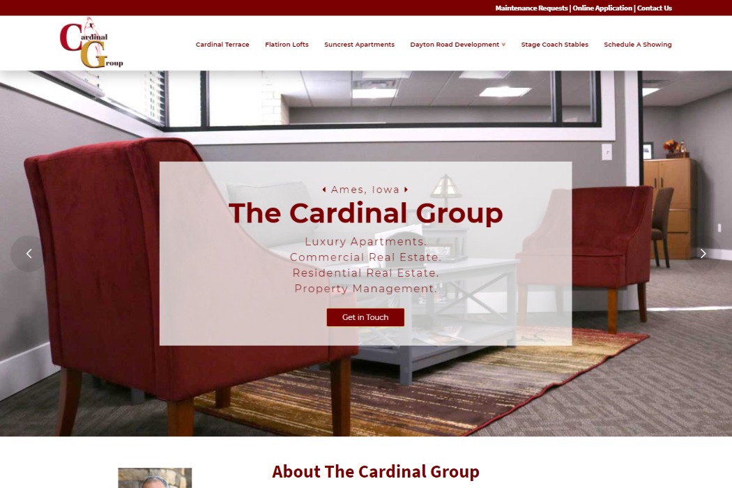 Screenshot of the Cardinal Group website design