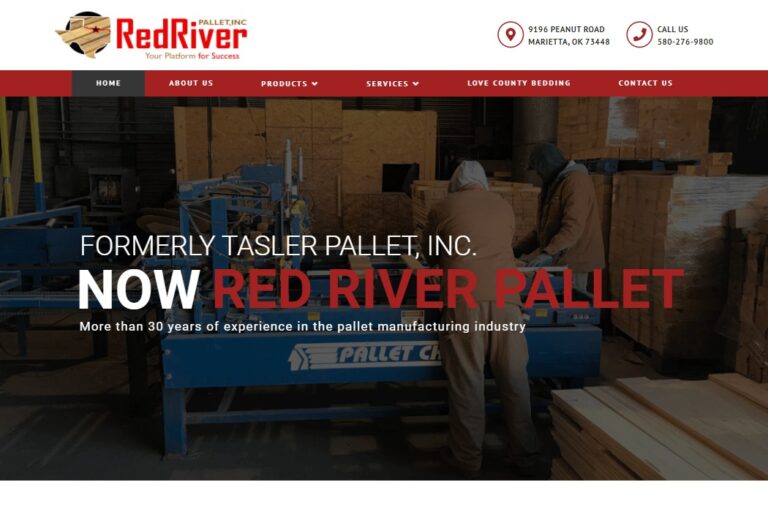 Screenshot of RedRiver Pallet, Inc. website design