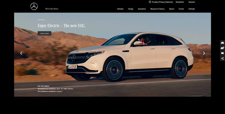 Mercedes Benz Website Built on WordPress