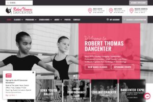 Screenshot of Robert Thomas Dancenter website design
