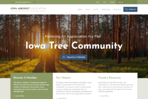 Screenshot of Iowa Arborist Association website design