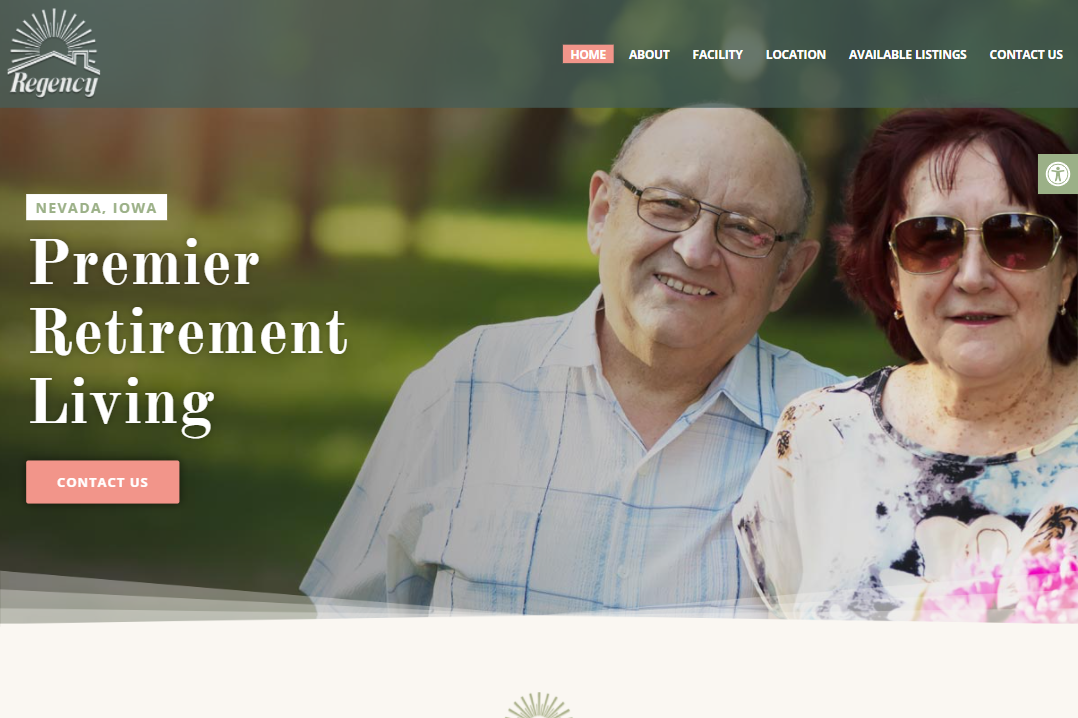Screenshot of Regency website design