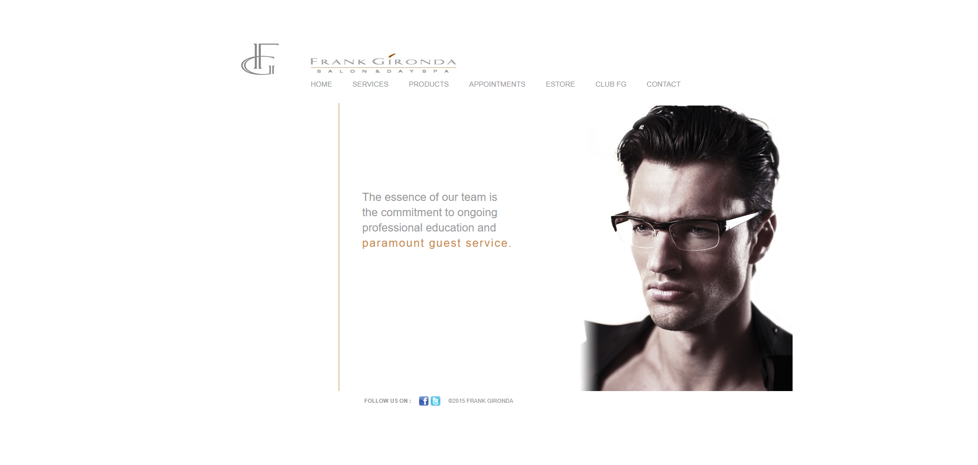 Screenshot of the previous design for Frank Gironda Salon & Spa