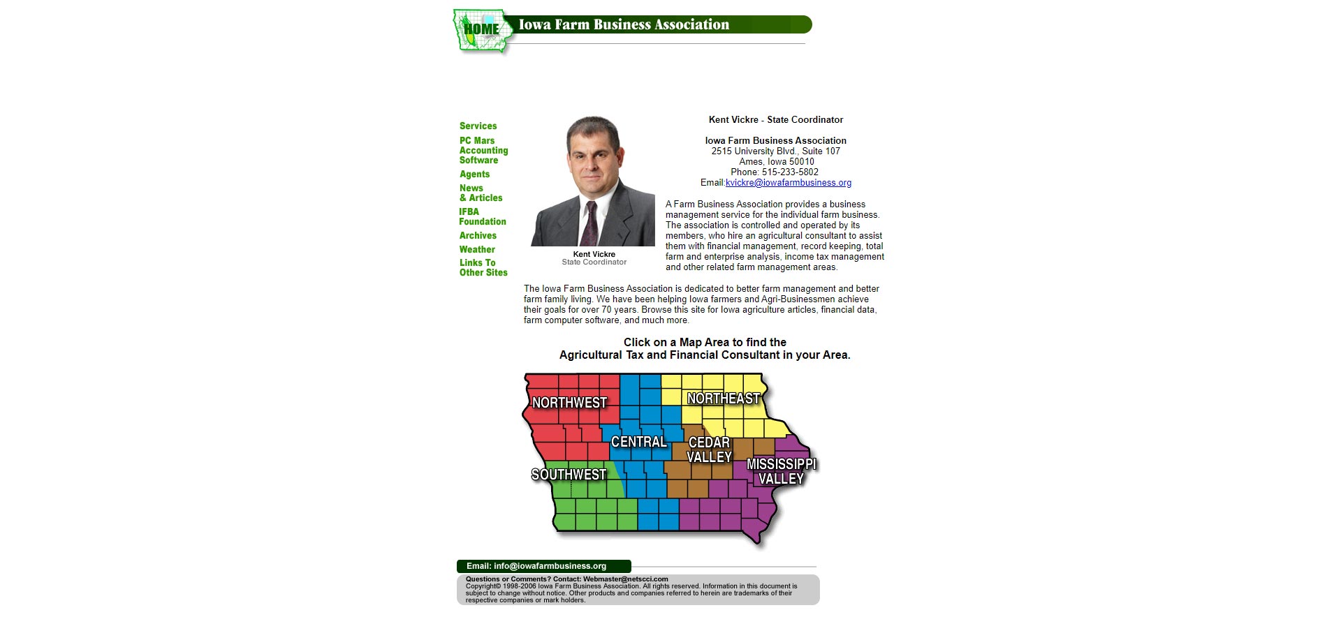 Previous design for the Iowa Farm Business Association website