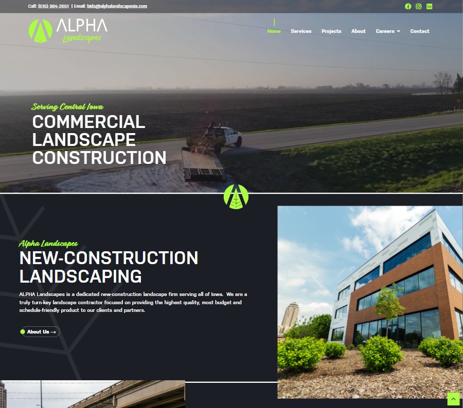 Alpha Landscapes website screenshot