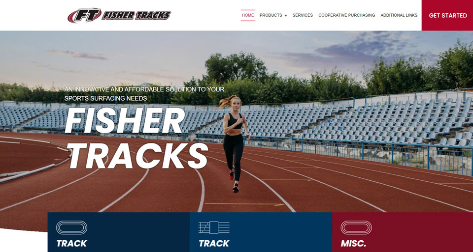 Screenshot showing the new design for the Fisher Tracks website