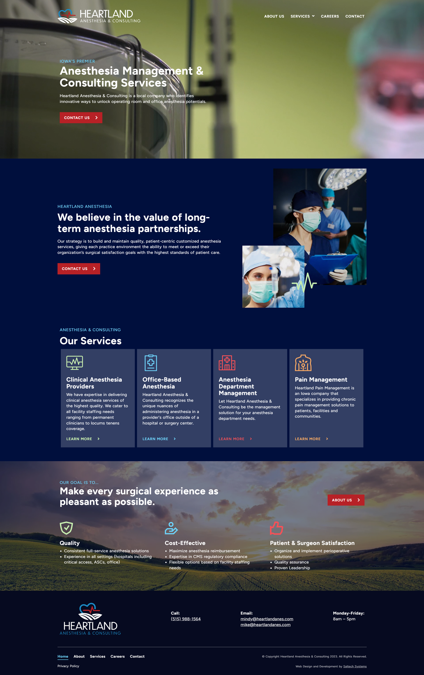 Heartland Anesthesia - Screenshot of new website