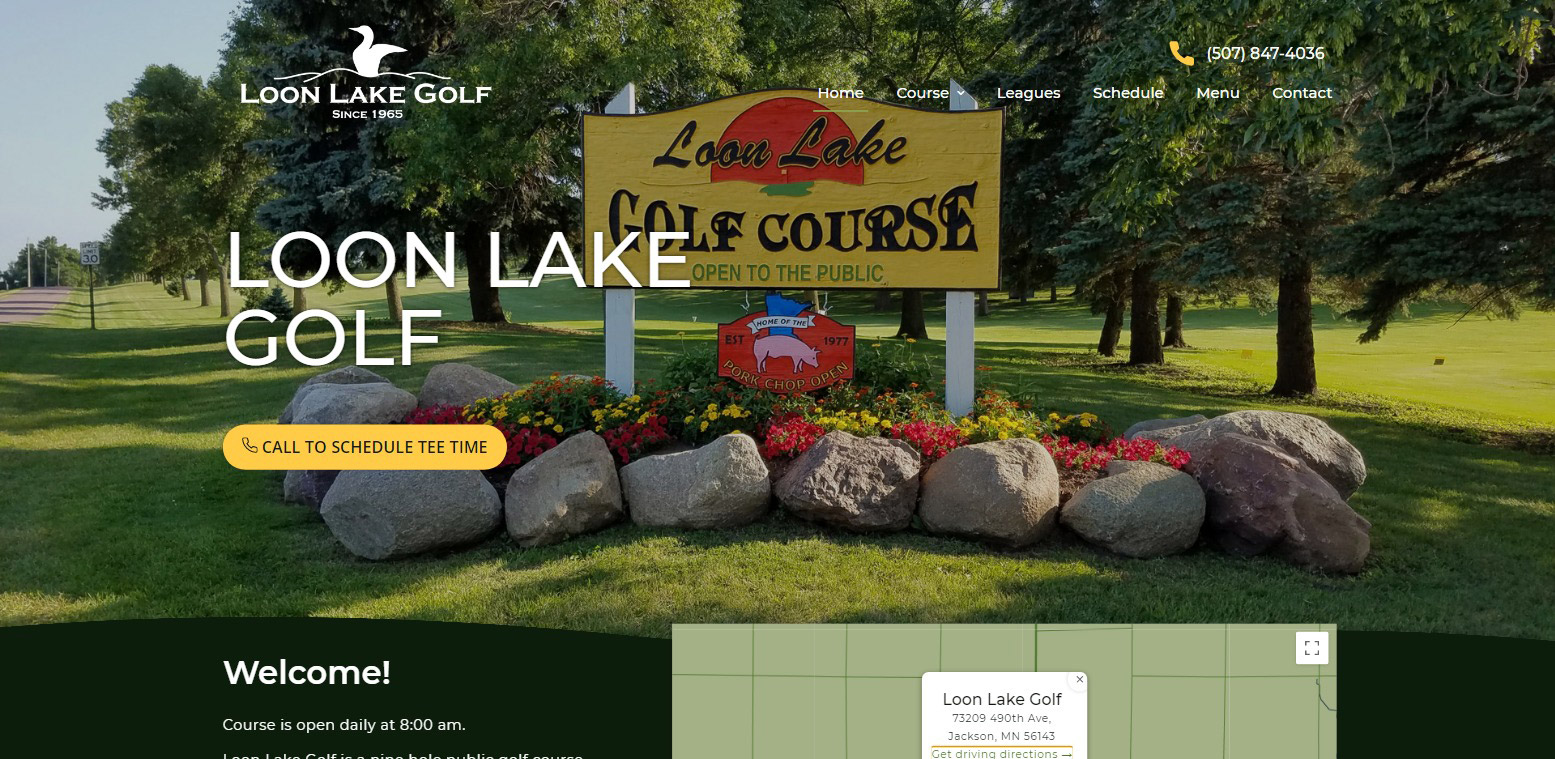 New design for the Loon Lake Golf website