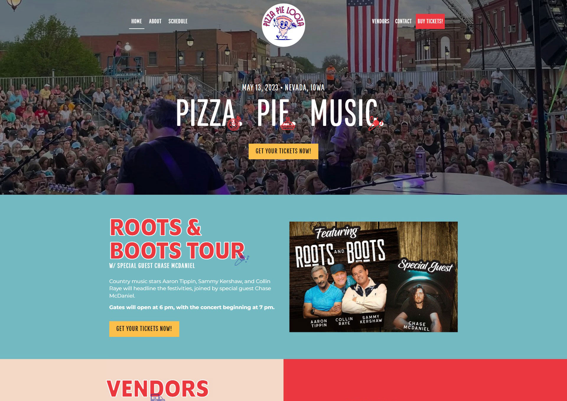 Pizza Pie Looza Festival Website Screenshot