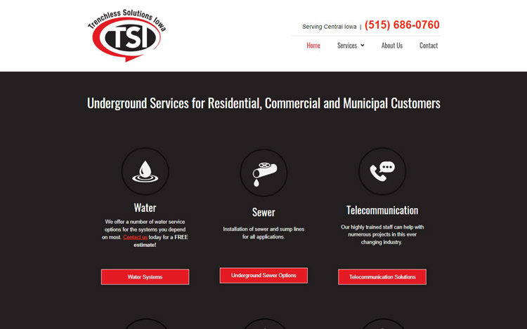 After: Website Migration service for Trenchless Solutions Iowa