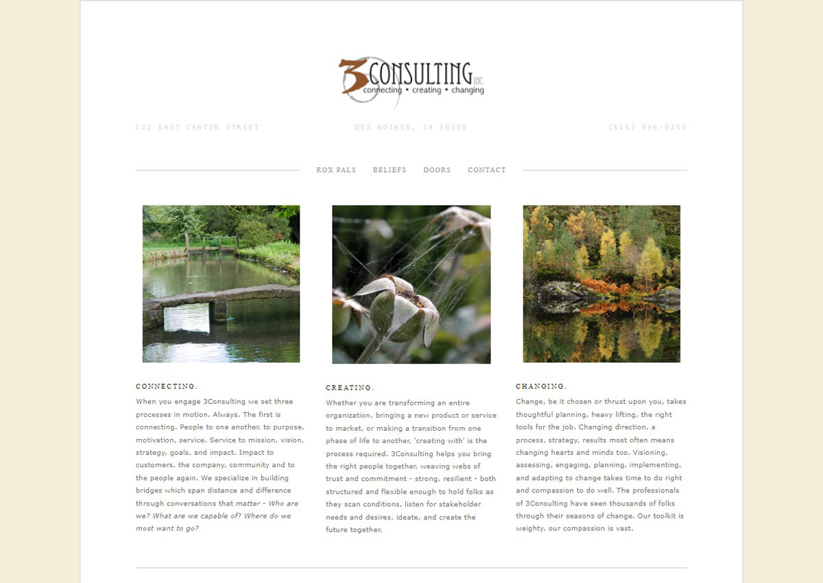 3 consulting - screenshot of original website