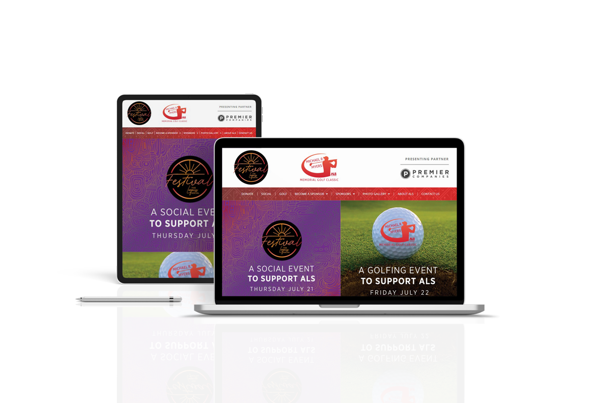 Myers Golf - website mockup on an ipad and laptop
