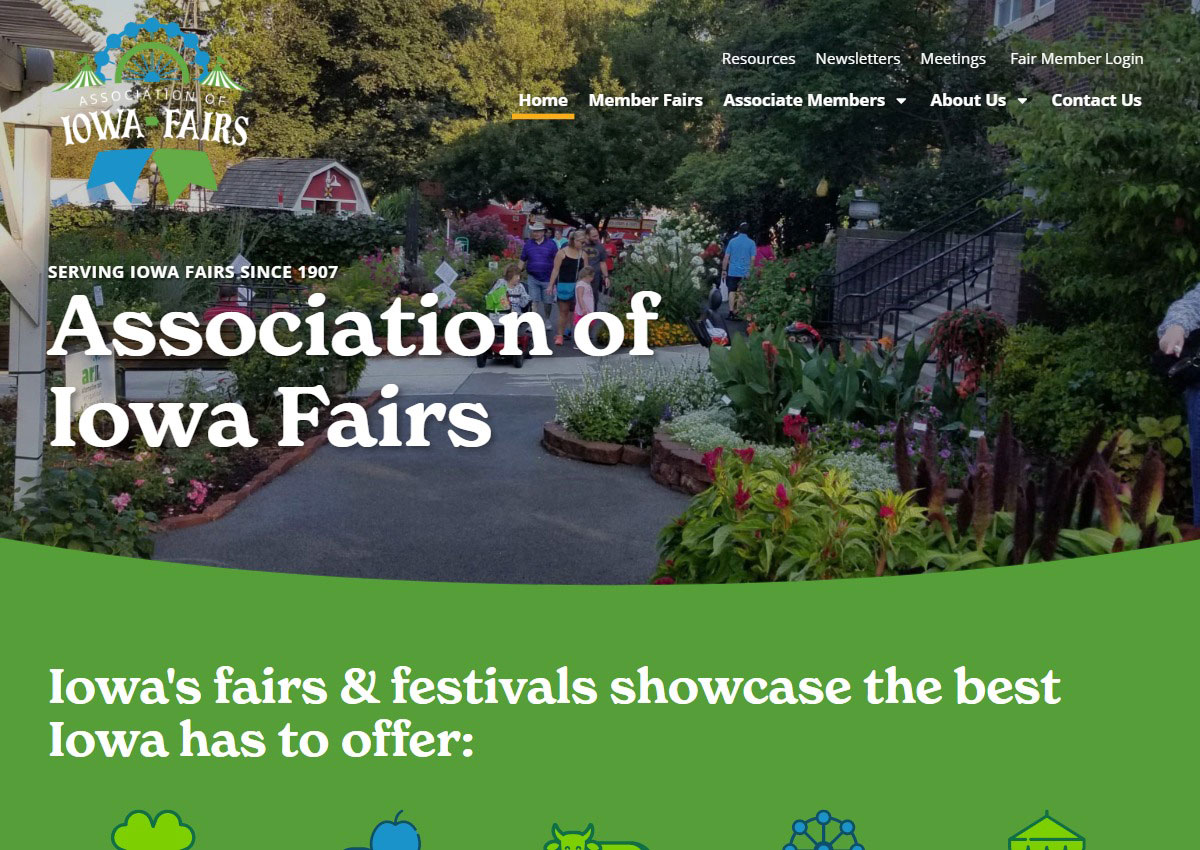 Association of Iowa Fairs website screenshot