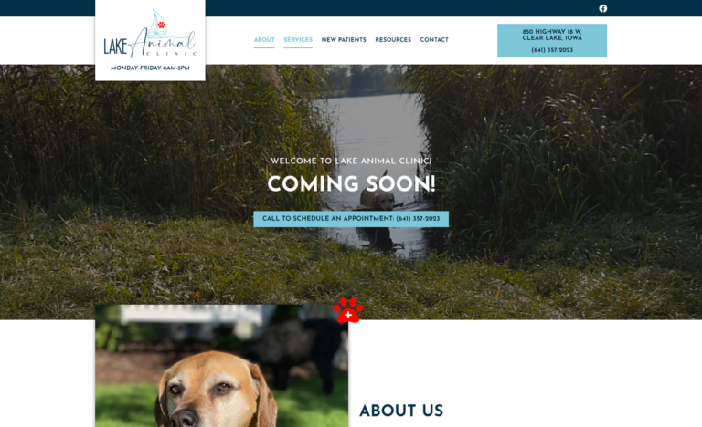 lake animal website homepage