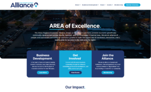 Screenshot from the AREA website design project