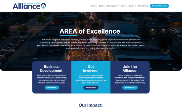 AREA website homepage