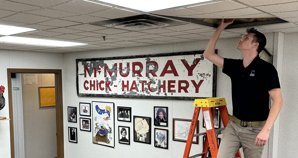 Image of a Saltech IT professional doing work at the Murray McMurray Hatchery