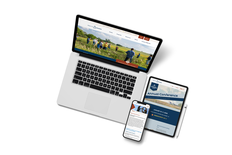 Practical Farmers of Iowa website mockup