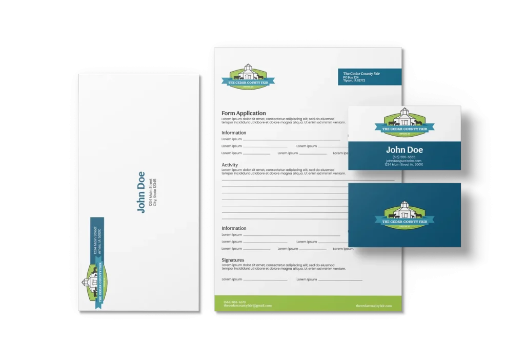 The Cedar County Fair brand identity mockups