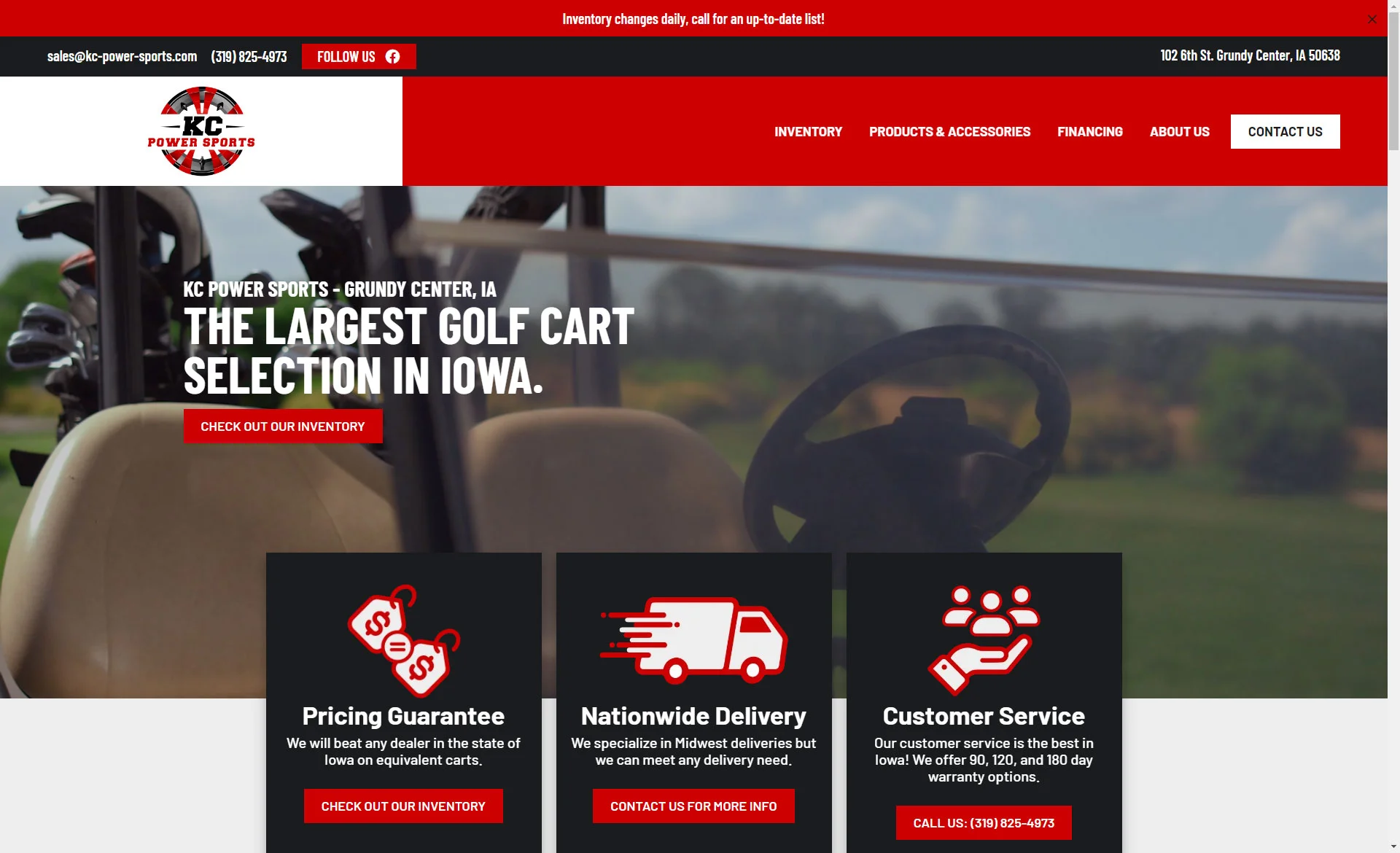 KC Powersports website screenshot