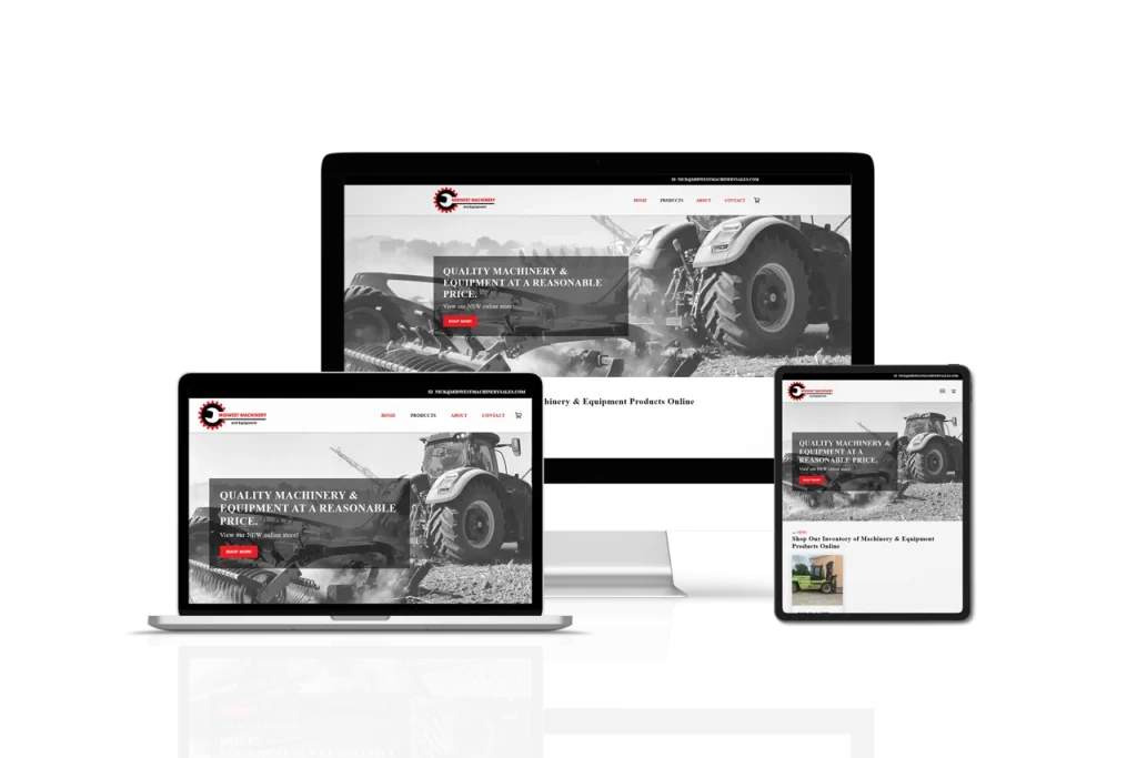 Mockup of Midwest Machinery and Equipment website