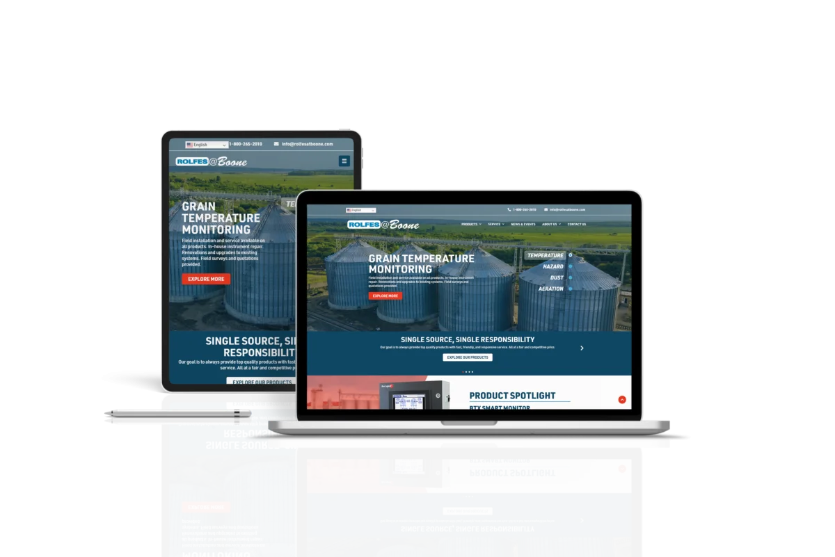 Rolfes at Boone website mockup on a laptop and tablet