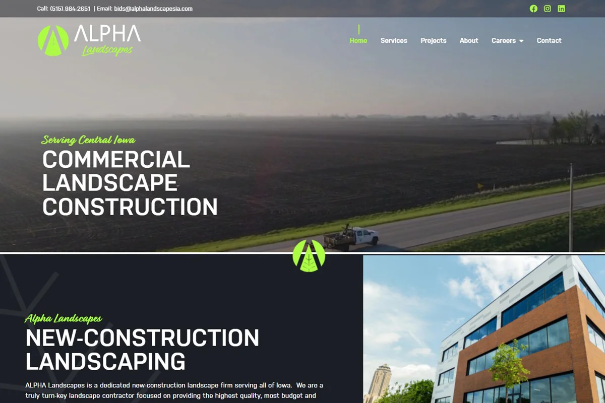 Alpha Landscapes Website screenshot