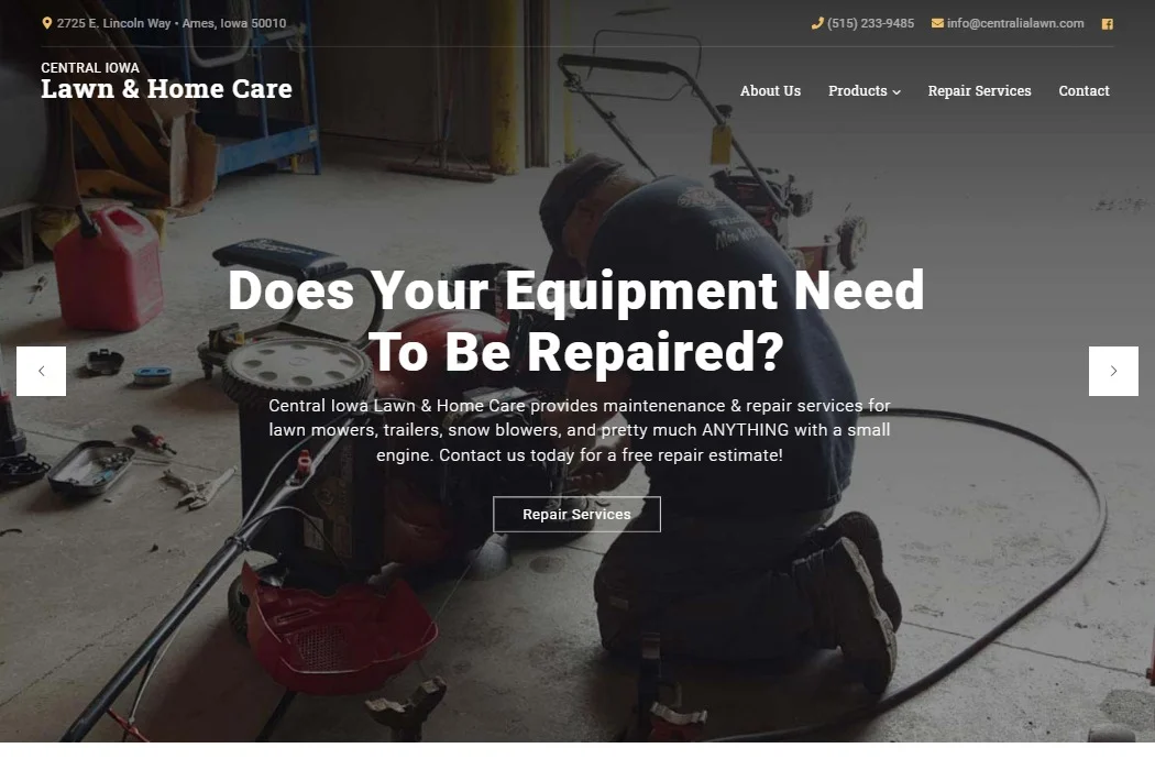 Screenshot of Central Iowa Lawn & Home Care website design
