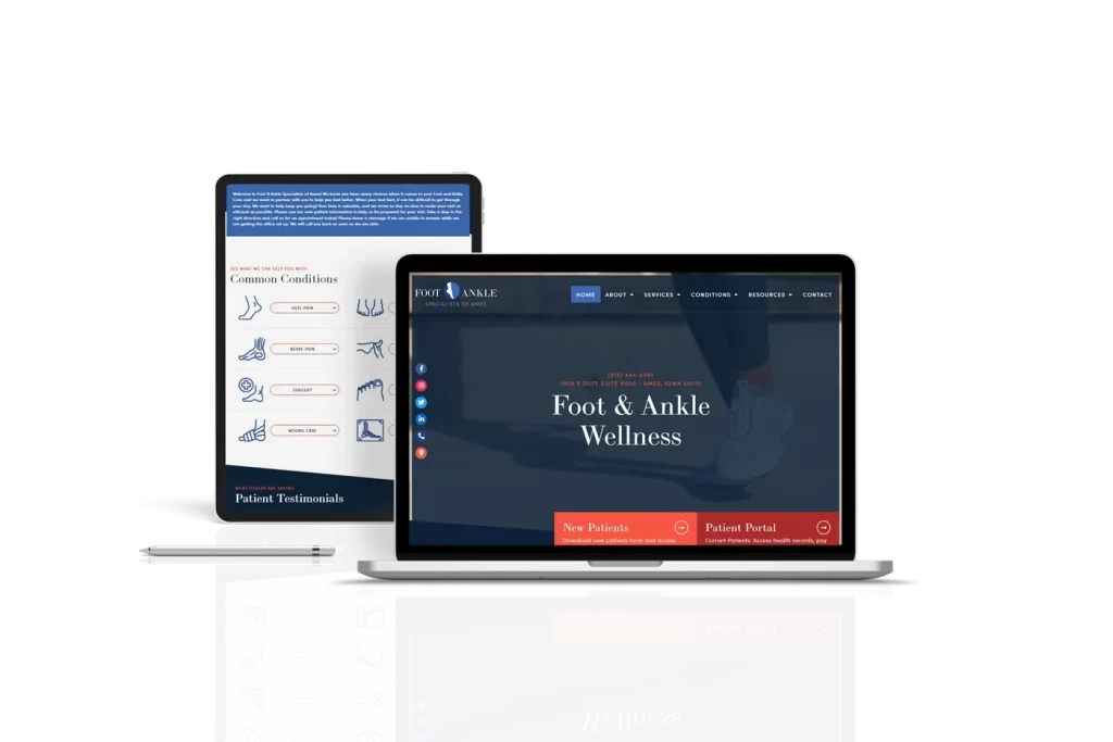 Foot and Ankle Specialists of Ames website mockup