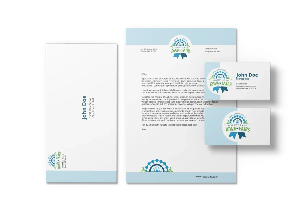 Association of Iowa Fairs brand identity mockups