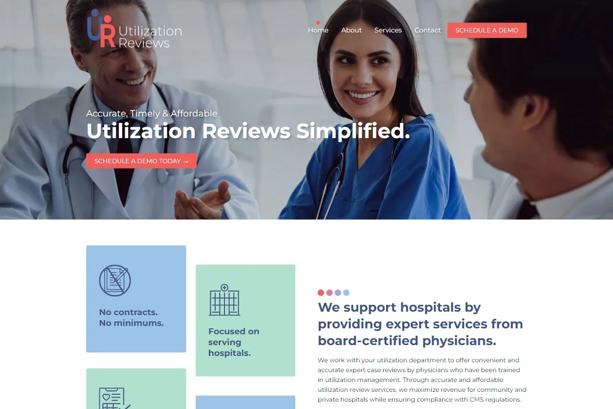 Utilization Reviews website design