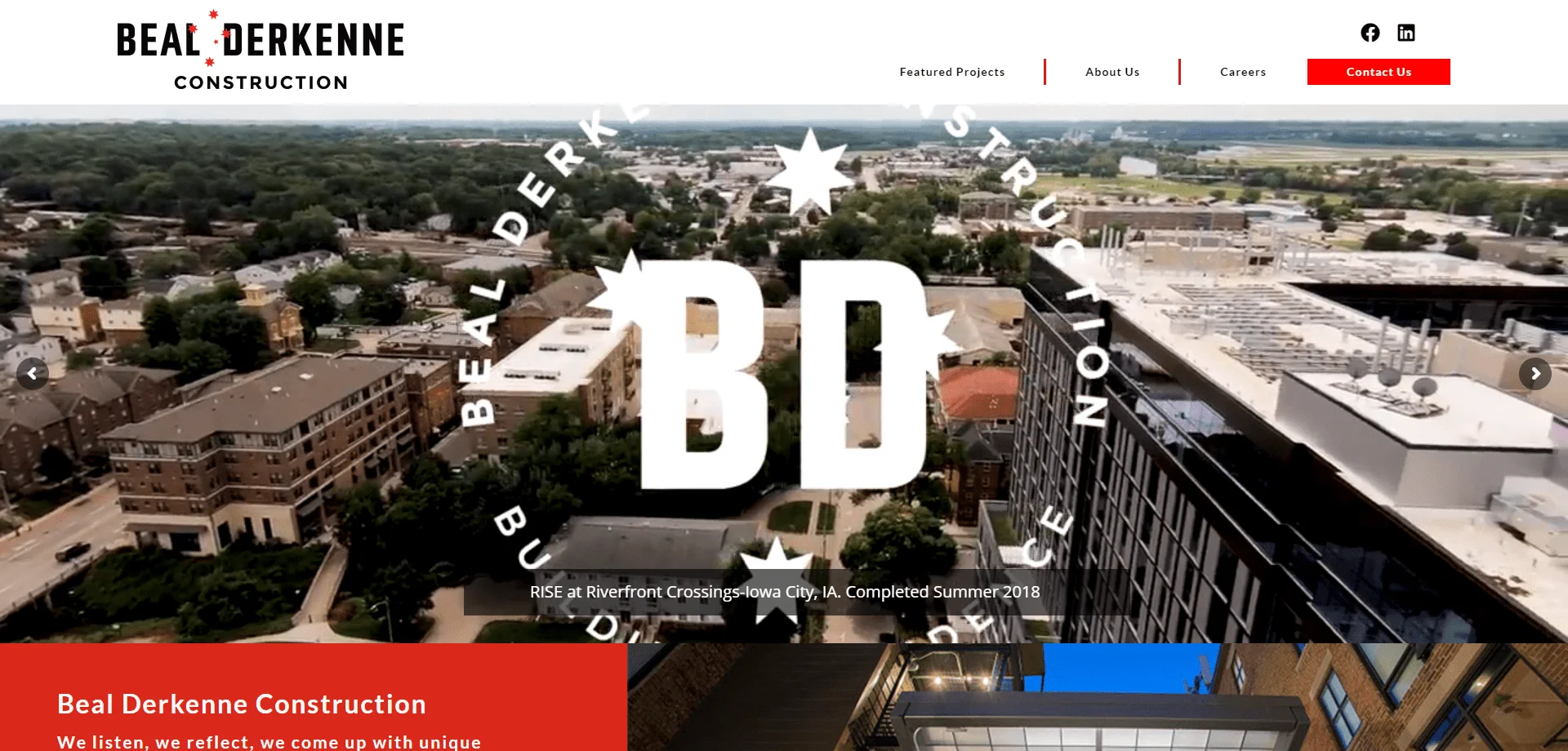 Drone footage web design example