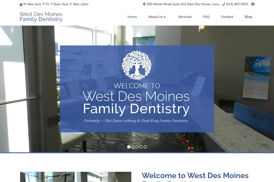 Screenshot of West Des Moines Family Dentistry website design