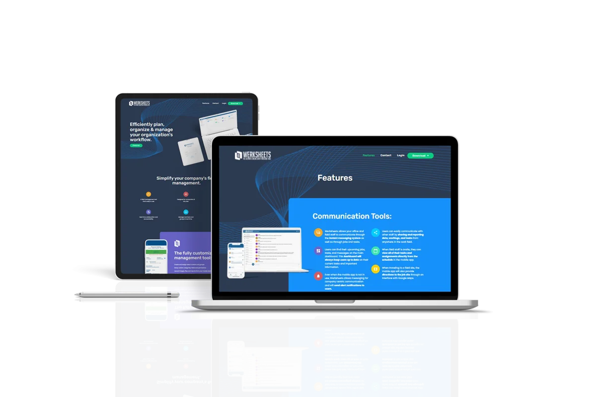 Werksheets website mockup