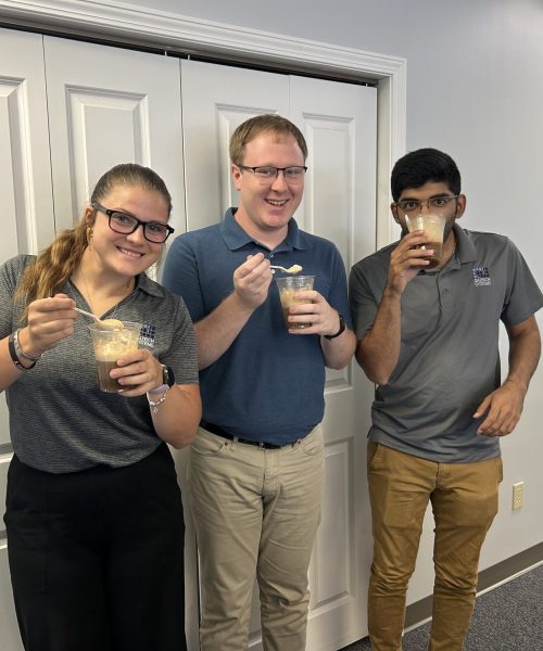 Saltech employees enjoying root beer floats together